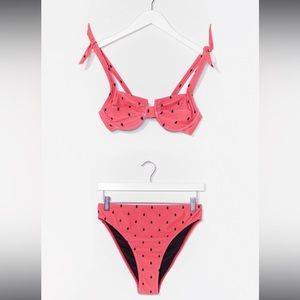 NWT! I Carried a Watermelon Tie High-Leg Retro Underwire Bikini Set Size 4
